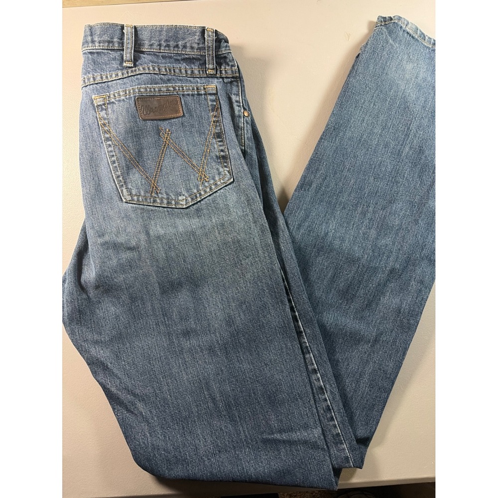 Wrangler Jeans Mens 36x40 Blue 20X 01 Competition Fit Straight Leg Denim Cotton